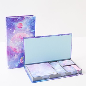 Cute Kawaii Foil Cherry Bloom Sky Stars Bloc de notas autoadhesivo Bloc de notas adhesivas Suministros de papelería Caja de regalo Swrap - Product Image 1