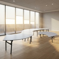 Table de réception incurvée en forme de S ZKAI, plateau blanc, table de salle à manger serpentine pour événements de mariage