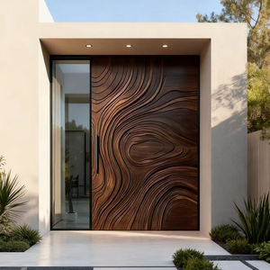 Изысканная ручная резьба по нержавеющей стали, защита от взлома, ручное открывание стеклянной двери, элитный минималистичный дизайн, ветрозащитный, для дома, легкая роскошь - Product Image 1