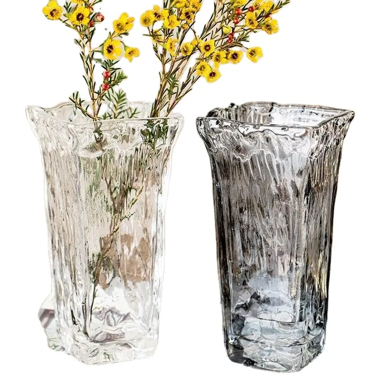 Kreatif Sederhana Menebal Vas Kaca Transparan Air Mengangkat Bunga Kuncup Kering Vas Ruang Tamu Dekorasi Rumah