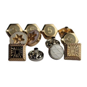 Boutons pression en métal en alliage de zinc durables Décorations de vêtements lavables écologiques pour jeans et manteaux Placage de <span class=keywords><strong>cuir</strong></span> avec perles - Product Image 1