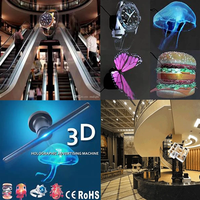 Projecteur holographique 3D WiFi en forme d'éventail de 115 cm, 6 pales, affichage publicitaire LED rotatif, OEM, intérieur