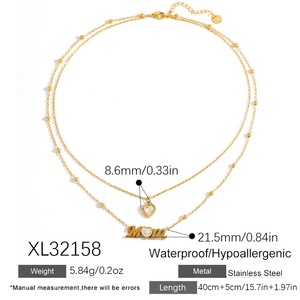 Stylish Stainless Steel Letter <b>Necklace</b> for Women Trendy Stackable Pendant with Zircon Mother's Day or Anniversary Gift - Product Image 3