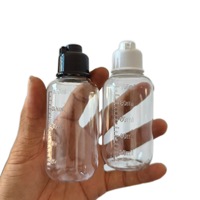 Bouteille en plastique PET transparente avec échelle graduée et bouchon à clapet, récipient de distribution de liquides pour appâts de pêche et stockage de médicaments