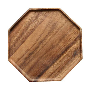 ถาดเสิร์ฟไม้ทรงแปดเหลี่ยม 20x20x2.5 ซม. สำหรับชา กาแฟ อาหารเช้า ของว่าง สไตล์ญี่ปุ่น - Product Image 5