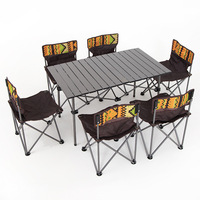 Ensemble chaise et table pliantes portables pour l'extérieur, en alliage d'aluminium et tissu Oxford, chaise de pêche pour jardin, plage, randonnée, camping