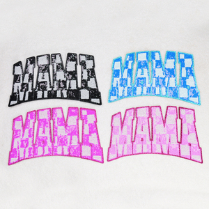 Wholesale Big Mama Patch Sequin Women Clothing <b>Decoration</b> Iron on Embroidery Mama Chenille Patch - Product Image 2