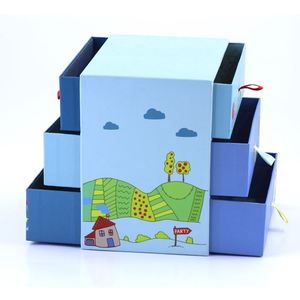 Cartoon Cute Design Cardboard 3 Layer Drawer <b>Storage</b> <b>Box</b> Multi-Layer Gift Packaging <b>Box</b> - Product Image 2