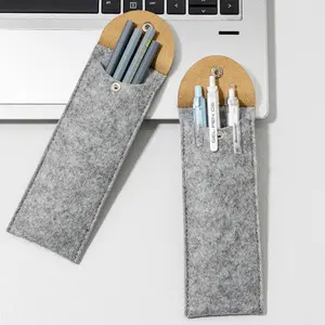 Estuche para bolígrafo de firma comercial, bolsa para bolígrafo de fieltro para almacenamiento de bolígrafo estilográfico, bolsas de lápices duraderas