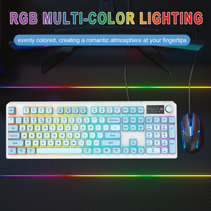 Tùy Chỉnh 108 Key RGB Backlit có dây không dây màng Bàn phím kích thước đầy đủ điện tử màn hình hiển thị OEM bàn phím các nhà sản xuất - Product Image 6