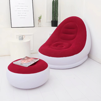 Sofá reclinable China inflable flocado con reposapiés silla inflable suave sofá de ocio silla cama almohadilla de pie