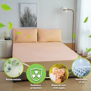 Sábana Ajustable Antibacteriana Continua y Transpirable, Suave, 95% Algodón Orgánico, 5% Fibra de Plata, 400 Hilos, Ecológica, para Hospital - Product Image 1