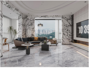 Revêtement mural en pierre frittée grand format 1600x3200mm, aspect marbre luxueux, pour mur d'arrière-plan <span class=keywords><strong>TV</strong></span> intérieur - Product Image 3