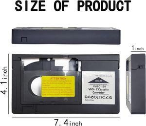 Adaptateur de cassette VHS-C compatible avec les caméscopes VHS-C et SVHS, commande mécanique, alimenté par batterie, en plastique, pour usage domestique - Product Image 2