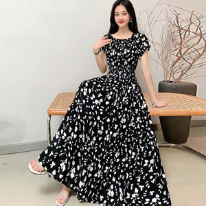 Abito Lungo Bohémien Africano da Donna, Elegante <span class=keywords><strong>Vestito</strong></span> a Strati con Maniche Corte e Stampa Etnica, Ideale per le Vacanze - Product Image 6