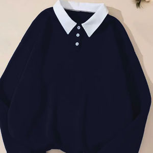 เสื้อกันหนาวลำลองผู้หญิงเปิดไหล่, สไตล์วิทยาลัยทรงหลวมเสื้อสเวตเชิ้ตแฟชั่น2025ฤดูหนาว - Product Image 3