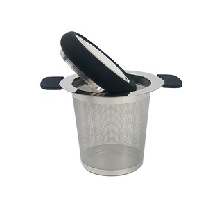 Infuseur à feuilles mobiles en acier inoxydable 304 avec double poignée et couvercle - Product Image 3