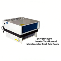 Unité monobloc à compresseur scroll R290 à montage supérieur Xumei pour petites chambres froides -20°C à 8°C, bruit externe <60dB, garantie 1 an