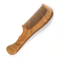 प्राकृतिक हरी चंदन लकड़ी दाढ़ी लंबी संभाल बाल कंघी