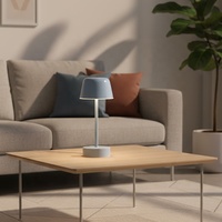 Lampe de table rechargeable moderne bleue sans fil à gradation intégrée à DEL blanc chaud