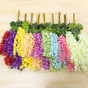 Suporte de flores artificial para wisteria, popular, wisteria, vine para casamento, seda, flores, decoração