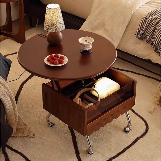 Walnut color -- Round shape --