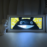 Nouveau 3D Anime boîte à lumière Led papier sculpture lampe 16 couleurs dessin animé Manga ombre rougeoyant Lightbox lampe de Table pour garçons ami cadeau