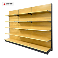 Étagères de supermarché JIUSHUN, rayonnages gondoles modernes, couleur bois personnalisée, métal