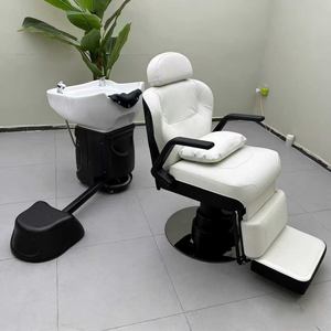 Lavacabezas Móvil Eléctrico para Salón de Belleza y Peluquería con Terapia de Agua Dividida y Elevación Eléctrica - Product Image 1