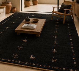 Alfombra de Lana Anudada a Mano Estilo Gabbeh, Alfombra Moderna Minimalista Hecha a Mano para Sala de Estar, Dormitorio, Decoración del Hogar - Product Image 1