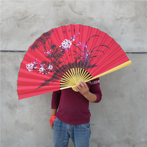 Grand ventilateur suspendu en tissu de soie chinois de 0.63*1.1m, décoration d'entrée en <span class=keywords><strong>bambou</strong></span>, accessoires de photographie, ventilateur mural pour animaux - Product Image 3