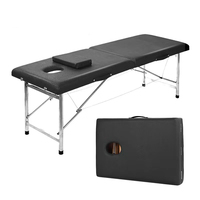 Table de massage améliorée, lit de massage facial professionnel pliable en acier inoxydable pour spa.