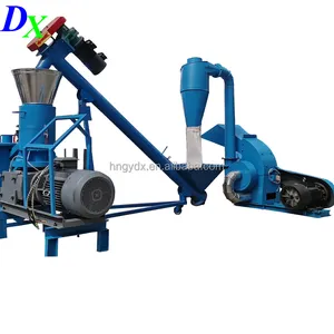 200 model 7.5kw 15HP Diesel Electric PTO Biofuel wood rice husk sawdust pellet making line for animal feed