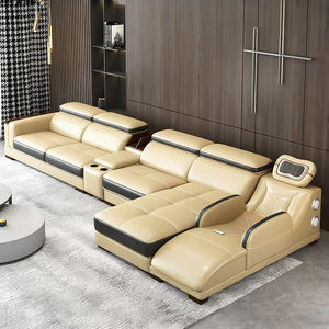 고급스러운 모던 미니멀리스트 가죽 섹셔널 소파, 빌라 거실 가구용 마사지 공간 포함, 인기 판매 상품 - Product Image 1