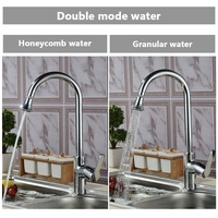 Robinet de cuisine moderne en chrome à sortie d'eau unique, pivotant, avec aérateur et installation facile, dispositif d'économie d'eau