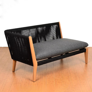 Canapé de jardin en teck et corde, style moderne et luxueux, confortable, ensemble de meubles de patio extérieur pour hôtels, villas et jardins - Product Image 4