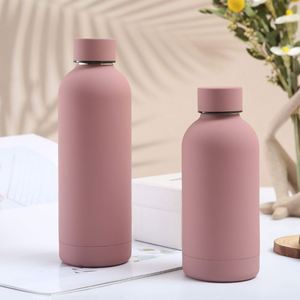 Custom Logo Rubber Coated Stainless Steel Vacuum <b>Thermos</b> <b>Bottle</b> American Style Small Mouth Sports Water <b>Bottle</b> With Strap - Product Image 3