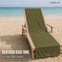 Serviette de plage en polyester/coton avec impression par sublimation de logo personnalisé TJ - Sports d'été, adulte, haute qualité, luxe, écologique, double face