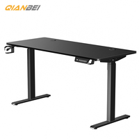 QB Nouveau Bureau de Jeu Électrique Ergonomique PC RGB avec Double Moteur, Hauteur Réglable