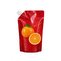 Sacs d'emballage personnalisés 125G 500G 250G à fond plat et trois soudures latérales pour café, purée de fruits, avec bec verseur et fermeture éclair en PE, résistants aux chocs