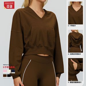Ensemble de sweat-shirt court rose pour femme Zechuang, manches longues, polaire, couleur unie, décontracté, vêtements de sport d'extérieur 2501 - Product Image 2