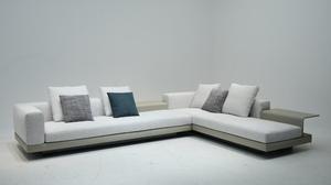 أريكة زاوية من الكتان كبيرة الحجم كبيرة الحجم كبيرة الحجم على شكل حرف L - Product Image 4