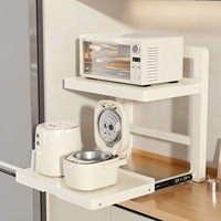 Étagère de rangement multifonctionnelle en acier au carbone pour micro-ondes, cuiseur à riz, four, organisateur de cuisine, étagère de comptoir