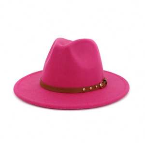 X3026 Sombrero Fedora Unisex de Lana, Sombrero Panamá con Hebilla, Gorra Jazz de Lana - Product Image 1