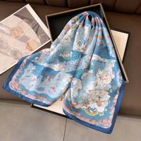 Op maat gemaakte 100% zijden jacquard luxe designer zijden sjaal shawl OEM/ODM 140*140cm geprinte handgerolde zijden sjaal groothandel