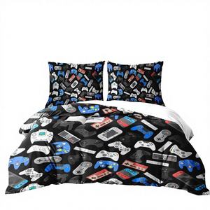 Juego de Fundas de Edredón y Fundas de Almohada de Microfibra con Diseño de Mando de Videojuegos, 200x200cm, 2 Fundas de Almohada de 65x65cm, Ropa de Cama Resistente a la Decoloración para Niños - Product Image 1