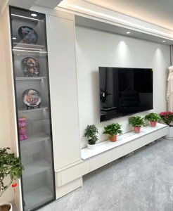 Mobile TV Sospeso in Legno dal Design Moderno con Illuminazione LED <span class=keywords><strong>per</strong></span> <span class=keywords><strong>Soggiorno</strong></span>, Appartamento e Camera <span class=keywords><strong>da</strong></span> Letto - Product Image 2