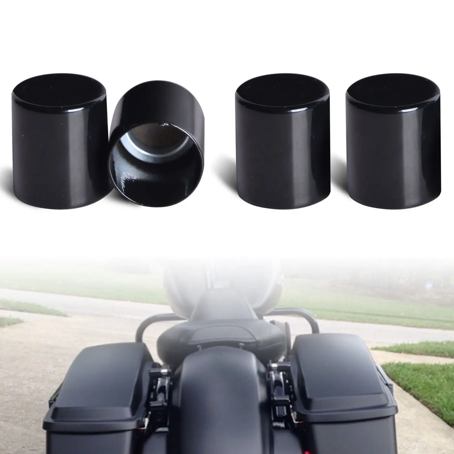 Motorcycle 4PCS Black Docking Hardware Point Cover Kit For Harley Touring Dyna Softail Sportster Fat Bob Springer Glide