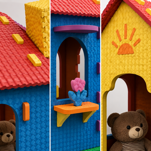 Set di Costruzioni 3D Fai-da-Te in Schiuma EVA Castello delle Principesse, Grande Casa Gioco Educativa STEM per Bambine, Certificato CPC - Product Image 4