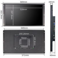 Écran industriel tactile capacitif TFT LCD Full HD de 23,8 pouces, résolution 1920x1080, affichage à cadre ouvert